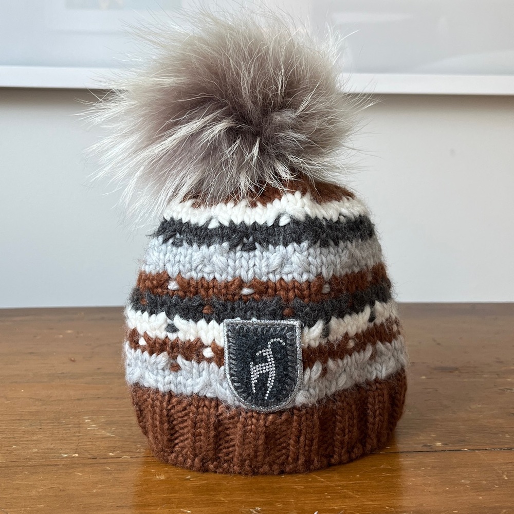 No Offers-Final Price! Toni Sailer Wool Beanie With Fur Pom-Pom